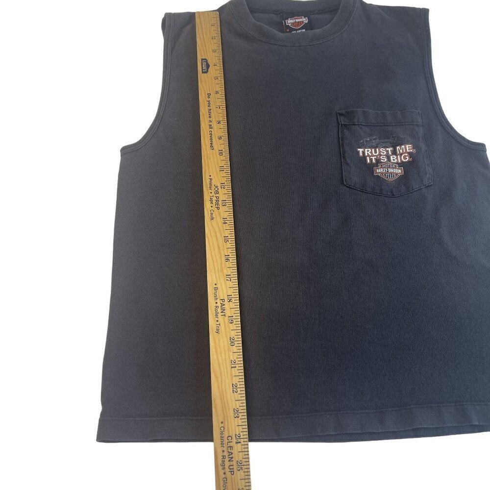 Harley Davidson Mens M Sleeveless Black Tee-Shirt Starved Rock Ottawa Illinois - Picture 4 of 8